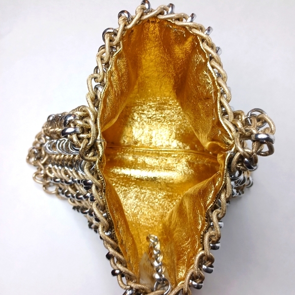Vtg. LEWIS Imports MIXED METAL CHAIN BAG - Picture 10 of 11